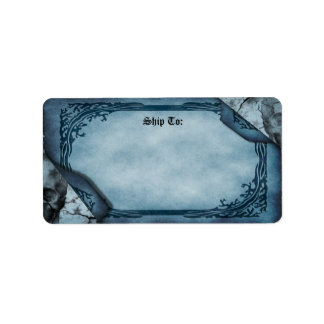 Etiqueta de Entrega Gótica de Pergaminho Azul