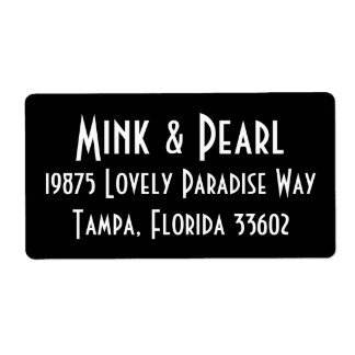 Etiqueta de Entrega Simples Preto e Branco B&W