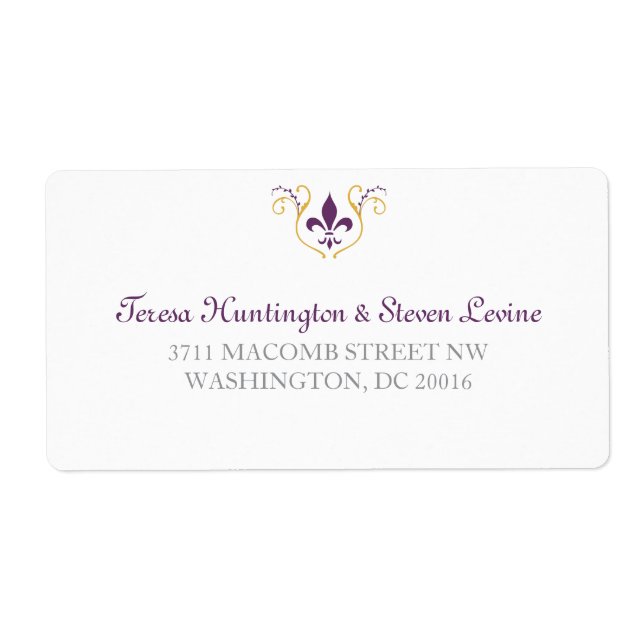 Etiqueta de envelope de resposta Fleur de Lis (Frente)