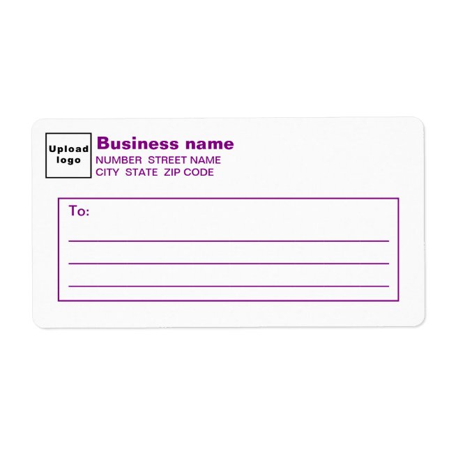 Etiqueta de Envio Comercial com Texto Roxo (Frente)