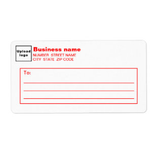Etiqueta de Envio Comercial de Texto Vermelho