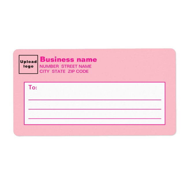 Etiqueta de Envio Comercial Rosa Monocromática (Frente)