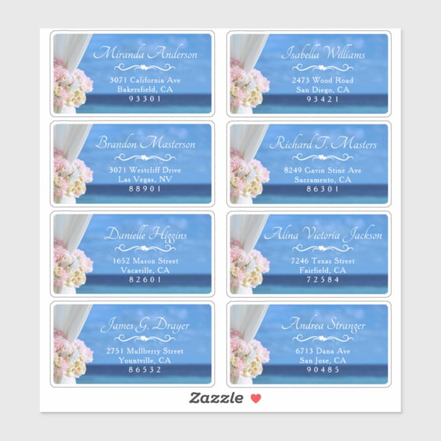 Etiqueta de Envio de Convidado Elegante Floral Bea (Folha)