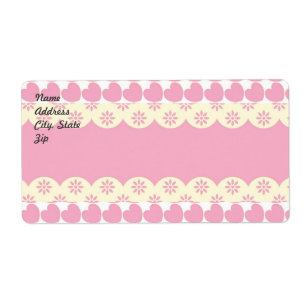 Etiqueta de Envio de Eyelet Coração Rosa