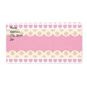 Etiqueta de Envio de Eyelet Coração Rosa