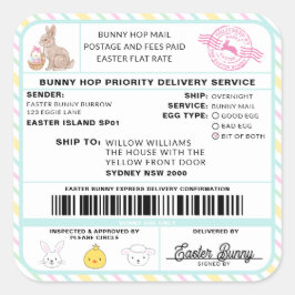 Etiqueta de Envio de Mensagem Coelho de Páscoa