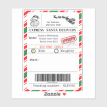 Etiqueta de envio do Papai Noel