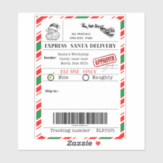 Etiqueta de envio do Papai Noel