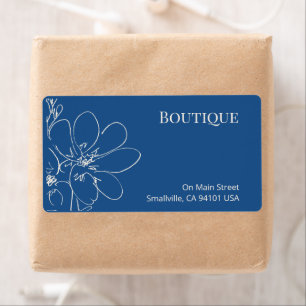Etiqueta de Envio Floral Azul Rústico para Pequena