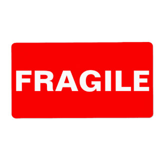 Etiqueta de Envio Frágil Vermelha