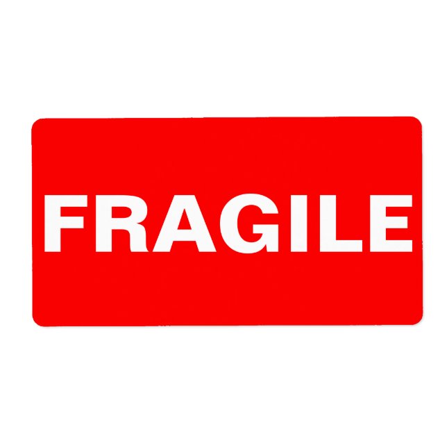 Etiqueta de Envio Frágil Vermelha (Frente)