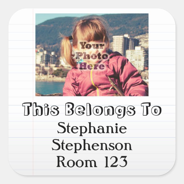 Etiqueta de Escola Personalizada de Crianças de No (Frente)