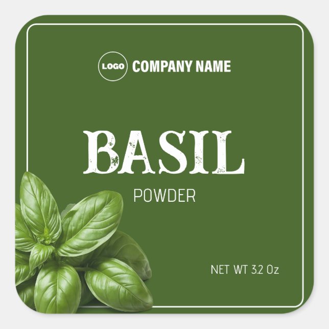 Etiqueta de Especialidade Personalizada de Basil (Frente)