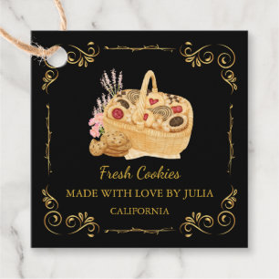 Etiqueta de Espera Quadrada de Cookies Frescos de 