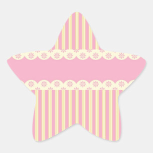 Etiqueta de Estrelas de Fundo Eyelet Rosa