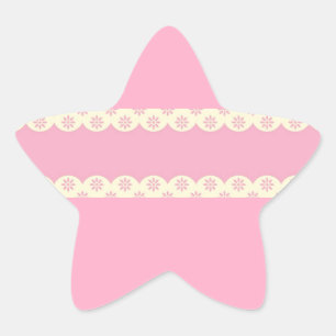 Etiqueta de Estrelas de Fundo Eyelet Rosa