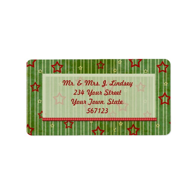 Etiqueta de Estrelas de Natal (Frente)