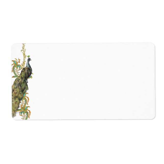 Etiqueta de Etiqueta de Adesivo de Peacock (Frente)