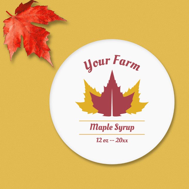 Etiqueta de Etiqueta de Mapeamento Editável (Editable Maple Syrup Label Sticker)