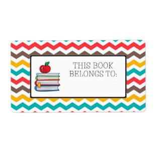 Etiqueta de Etiqueta do Livro de Stripes Chevron