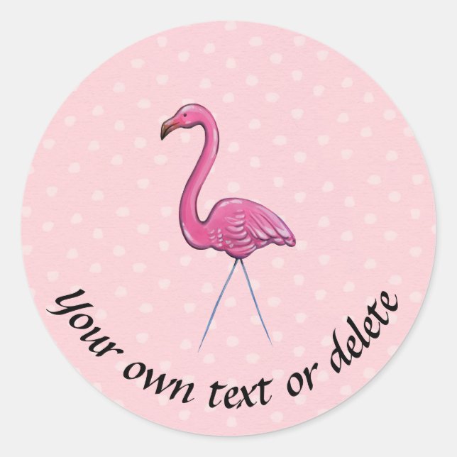 Etiqueta de etiqueta flamingo rosa personalizada (Frente)