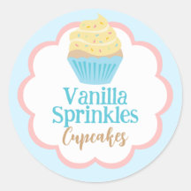 Etiqueta de expansão do Cupcake Vanilla Sprinkles
