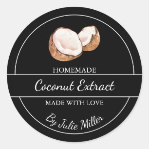 Etiqueta de Extração de Coco Homemade Simples