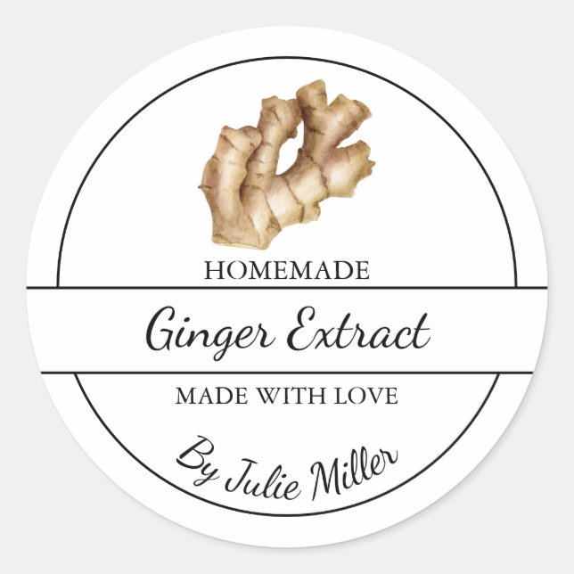 Etiqueta de Extração de Ginger Homemade Simples (Frente)