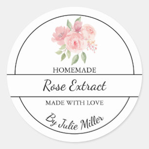 Etiqueta de Extração de Rosa de Homemade Simples