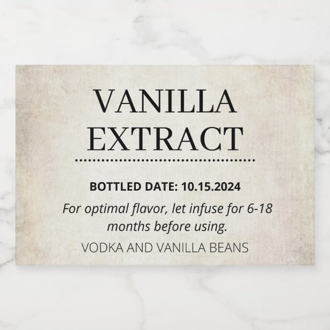 Etiqueta de Extração de Vanilla Personalizável AB0 (Rótulo Único)