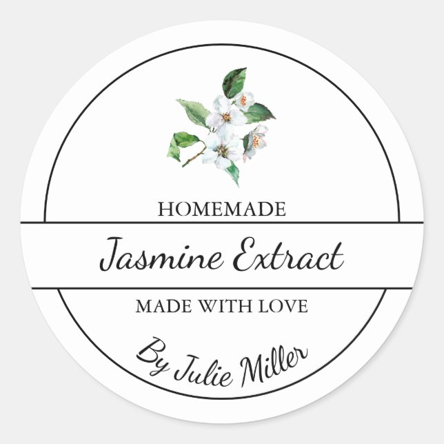 Etiqueta de Extrato de Jasmine Homemade Simples (Frente)