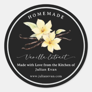 Etiqueta de Extrato de Vanilla Homemade Preta