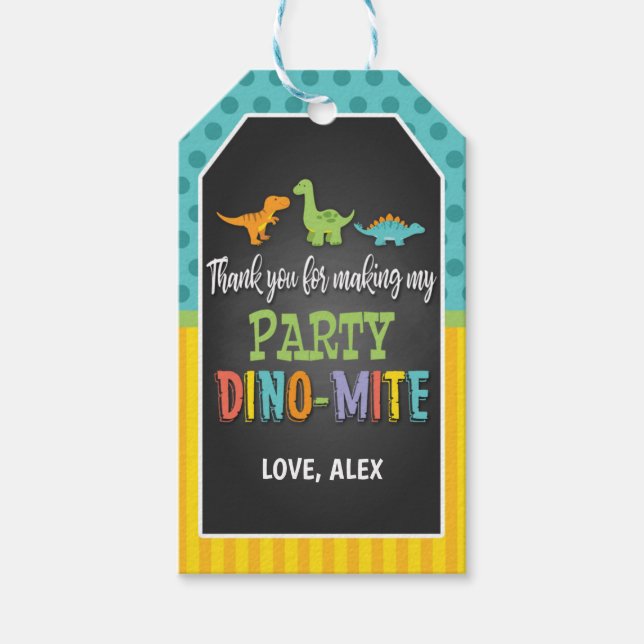 Etiqueta de Favor da Festa de aniversário Dinossau (Frente)