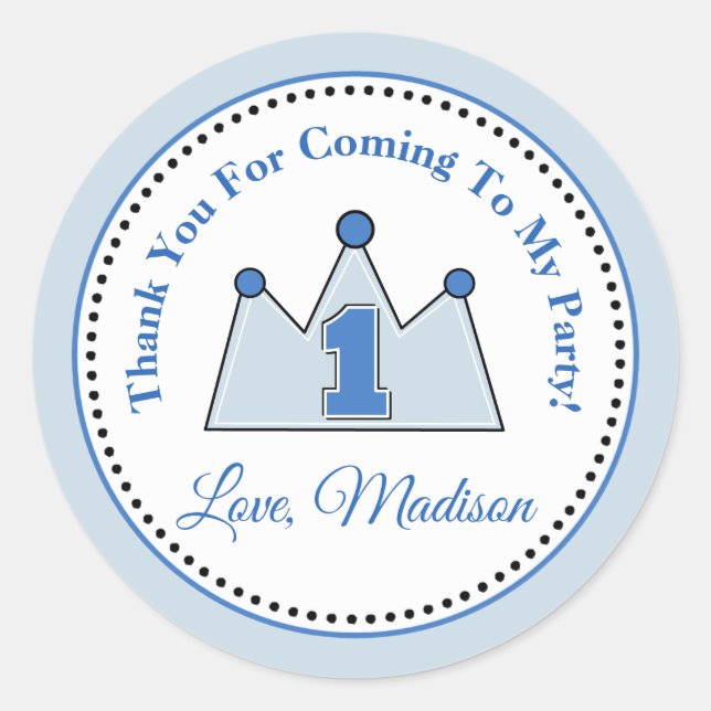 Etiqueta de Favor da Festa de aniversário Prince S (Frente)