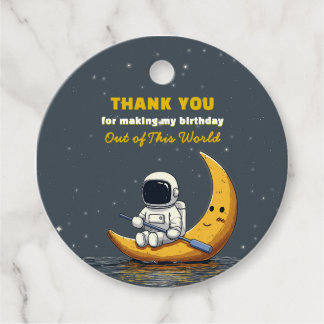 Etiqueta de Favor de Aniversário Espacial Fora des
