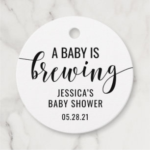 Etiqueta de Favor de Café para Chá de Bebê, Um beb