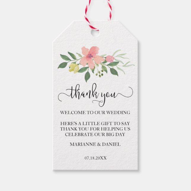 Etiqueta de favor de casamento | Bem-vindo e obrig (Frente)