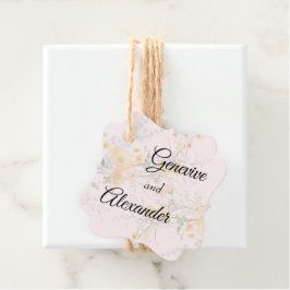 Etiqueta de Favor de Casamento Botânico de Flor Si