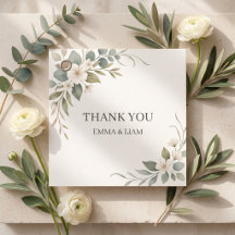 Etiqueta de Favor de Casamento Botânico Verde Sálv