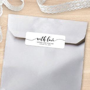 Etiqueta de Favor de Casamento Com Amor Relax Scri