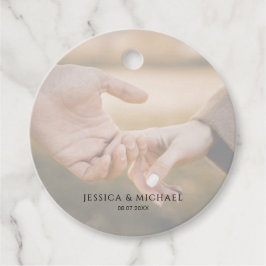 Etiqueta de Favor de Casamento de Sobreposição de