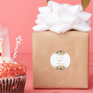 Etiqueta de Favor de Casamento Floral Boho Minimal