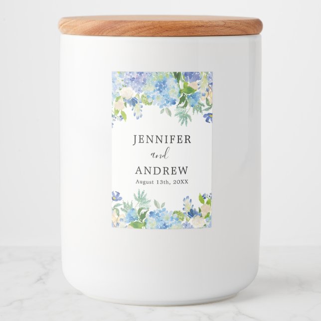 Etiqueta de Favor de Casamento Floral de Hydrangea (Frente)