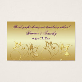 Etiqueta de Favor de Casamento Floral e Púrpura Do