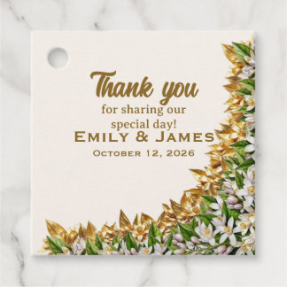 Etiqueta de Favor de Casamento Florida Orange Blos