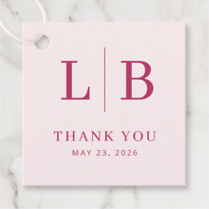 Etiqueta de Favor de Casamento Grata Magenta Serif