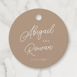 Etiqueta de Favor de Casamento Minimalista Script