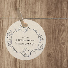 Etiqueta de Favor de Casamento Minimalista Vintage