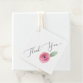 Etiqueta de Favor de Casamento Obrigada Rosa