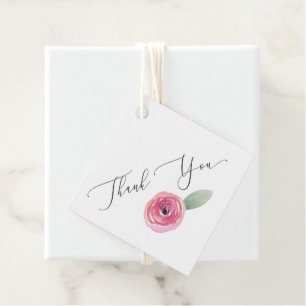 Etiqueta de Favor de Casamento Obrigada Rosa